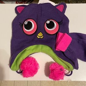 New Purple Kitty By Critter With Gloves One Size